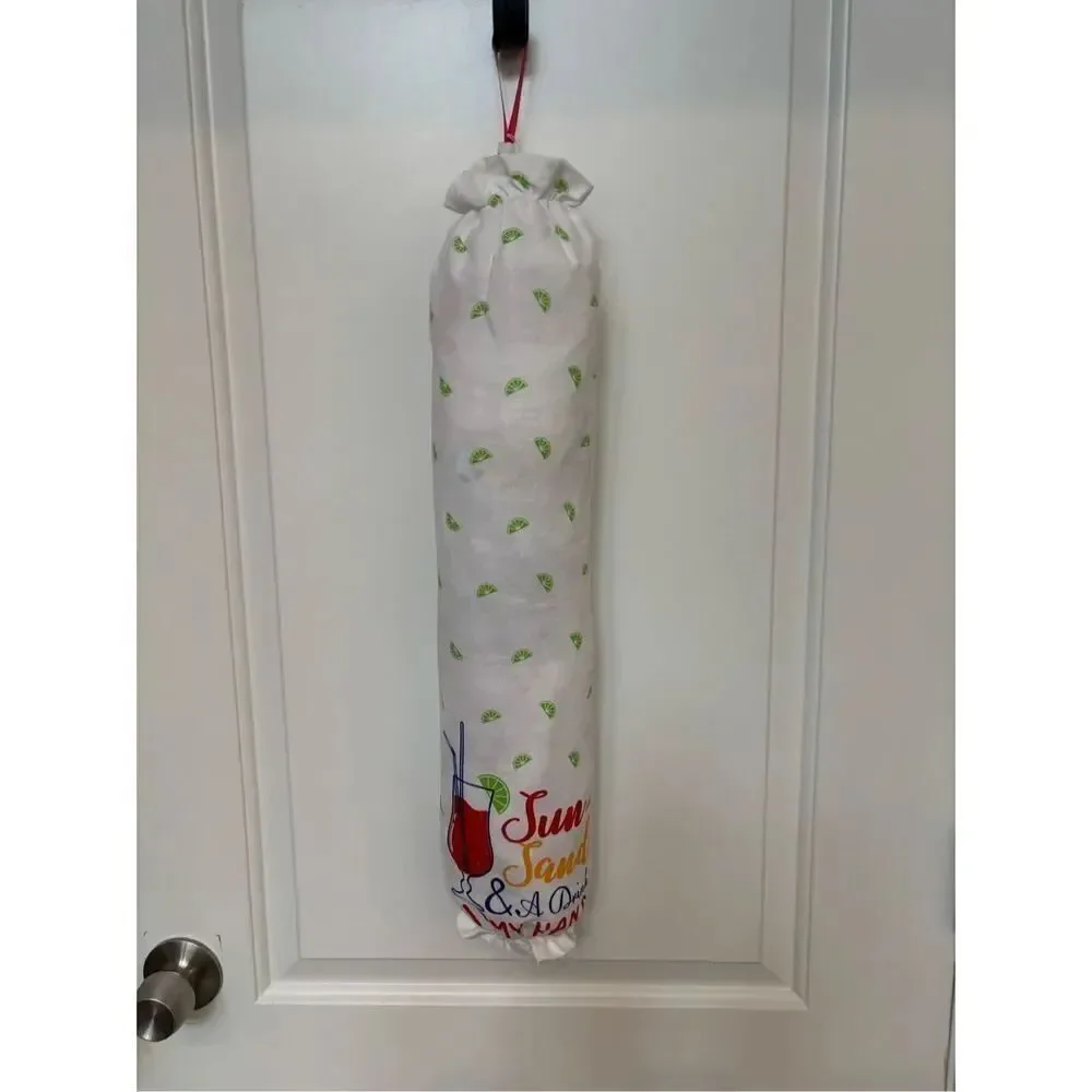 Handmade Plastic Bag Holder- Sand Sun and Drink
